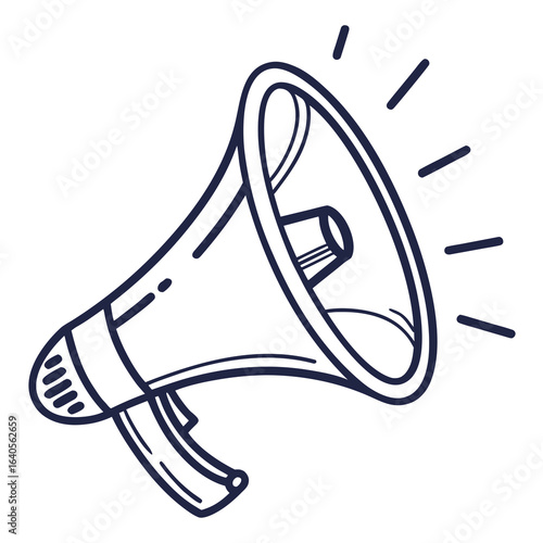 Megaphone illustration isolated on white background, a device for amplifying voice