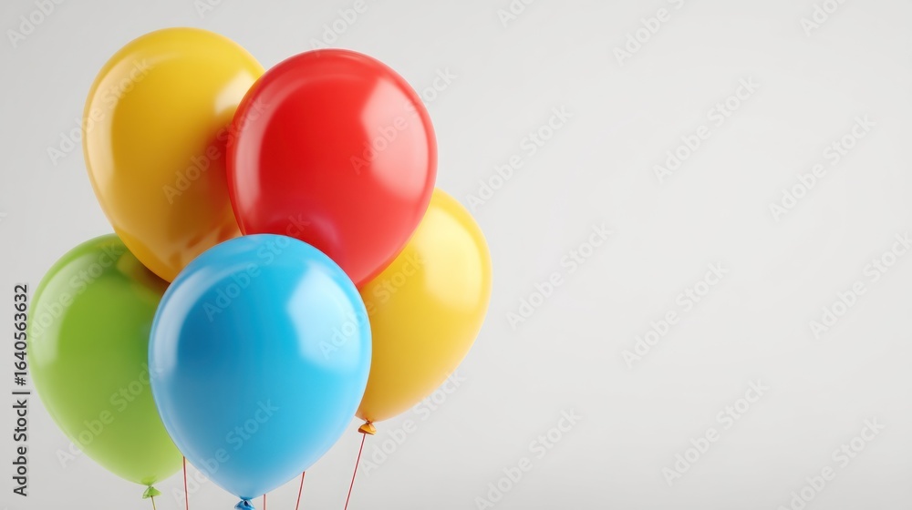 Colorful balloons clustered together on a plain background Colorful balloons clustered together on a plain background