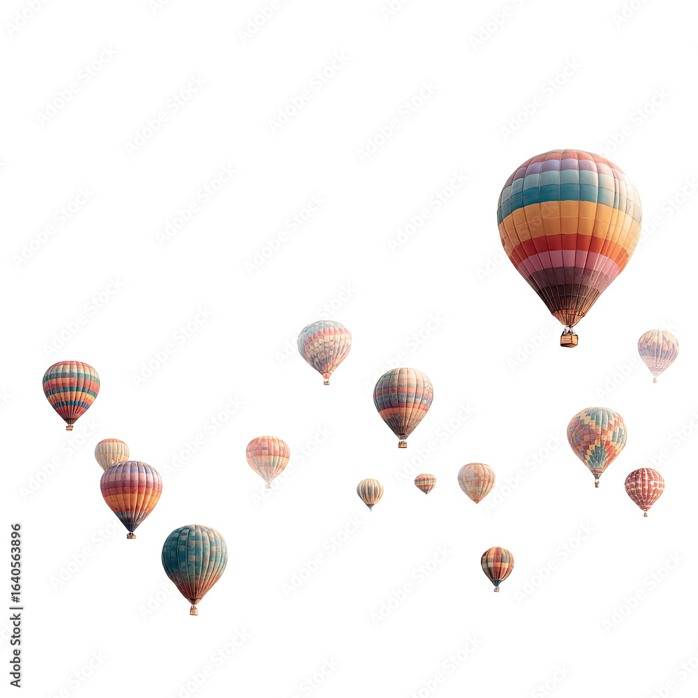 Obraz premium Colorful hot air balloons against a dark sky