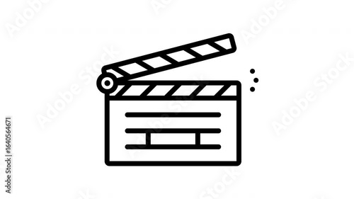 Animated film clapboard used for filming movies