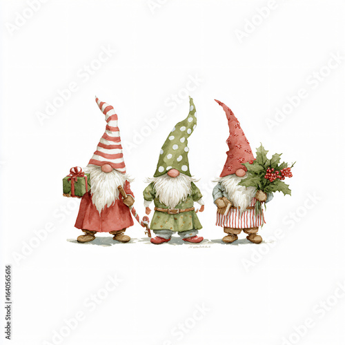 Gnome Santa Ceramics Holiday Ornament Whimsical Reindeer Merry Cheerful Winter Illustration Character Festive Celebration Jolly Cute Gift Nature Playful Colorful Joyful Artwork Cheer Holidaytime