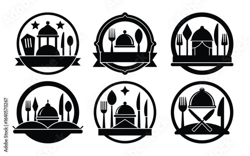 Restaurant Logo Designs Food Icons Black and White