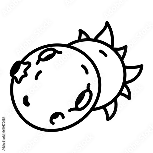 A drawing style icon depicting lunar eclipse
