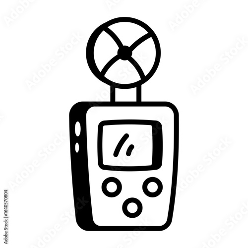 A hand drawn style icon showing digital anemometer
