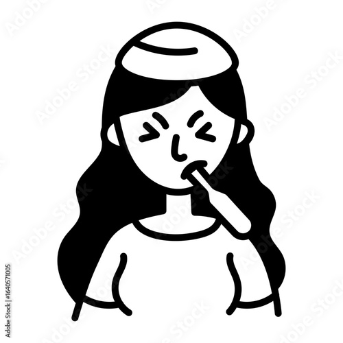 A hand drawn style icon showing fever