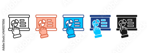 Pie Charts Icon Set Multiple Style Collection