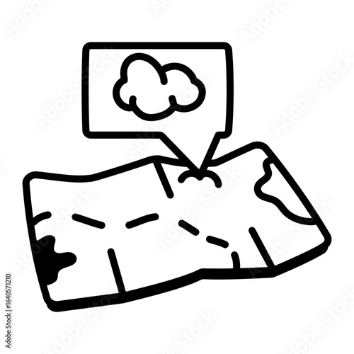 A sketchy style icon representing weather map
