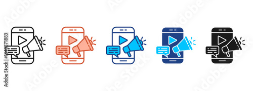 Digital Marketing Icon Set Multiple Style Collection