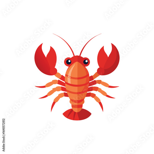  Lobster flat vector illustration on white background.