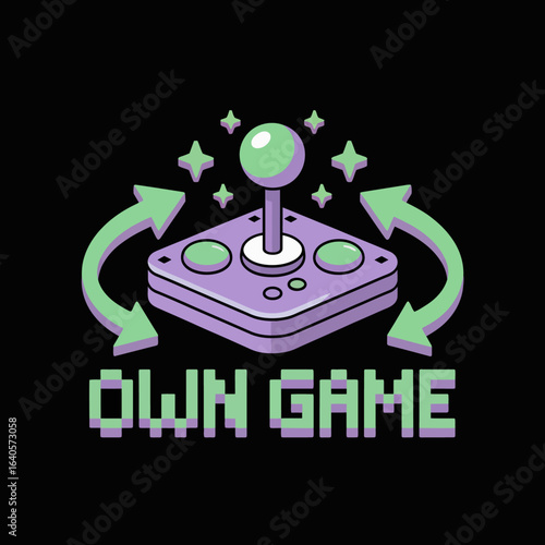 Retro arcade joystick icon for own game development and gaming nostalgia graphic design asset vector