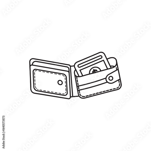  Wallet with money coin and credit card Continuous line draw Full length single line animation