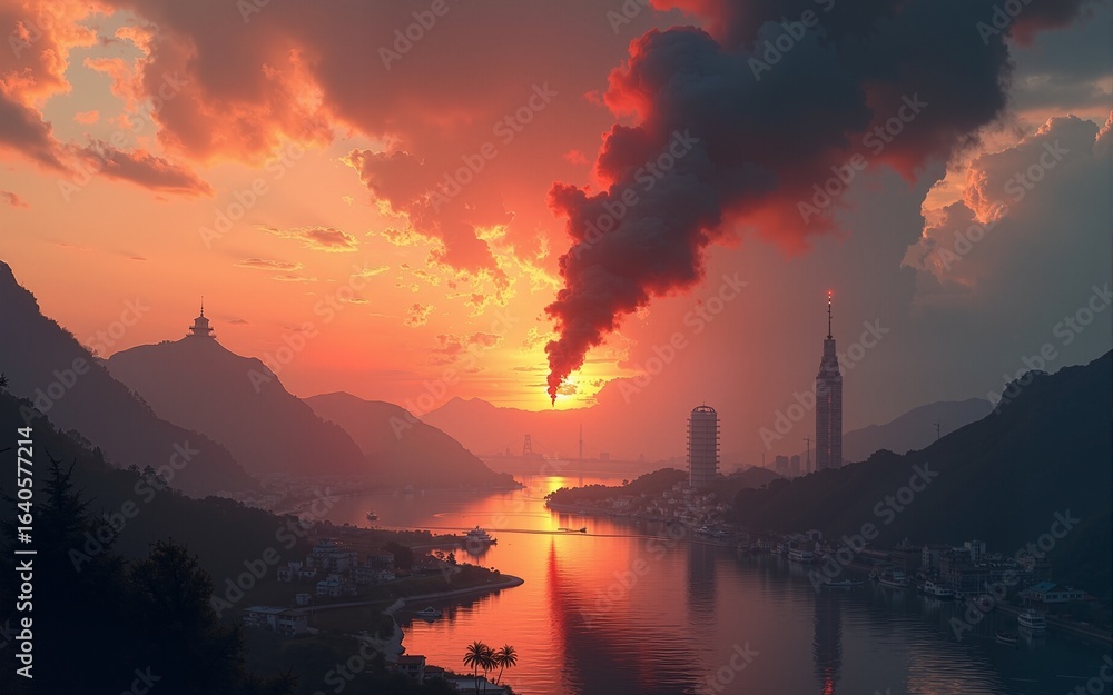 Fototapeta premium Conceptual image of war between China and Taiwan. High quality