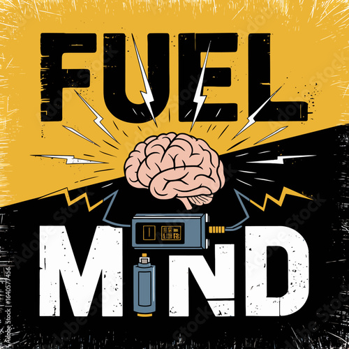 Fuel your mind with knowledge and power a conceptual graphic depicting brainstorming and cognitive enhancement vector