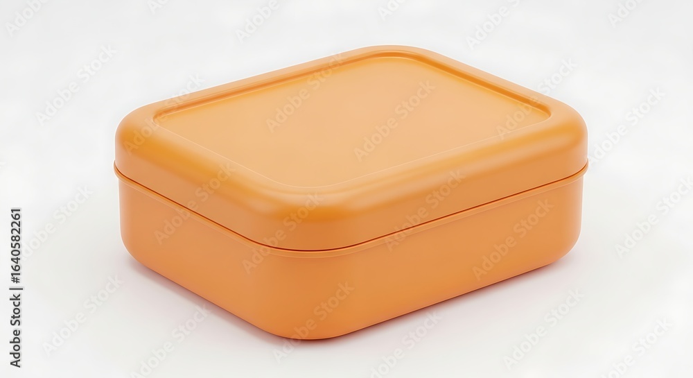 Compact Orange Plastic Rectangular Container with Hinged Lid for Food Storage and Organization Compact Orange Plastic Rectangular Container with Hinged Lid for Food Storage and Organization
