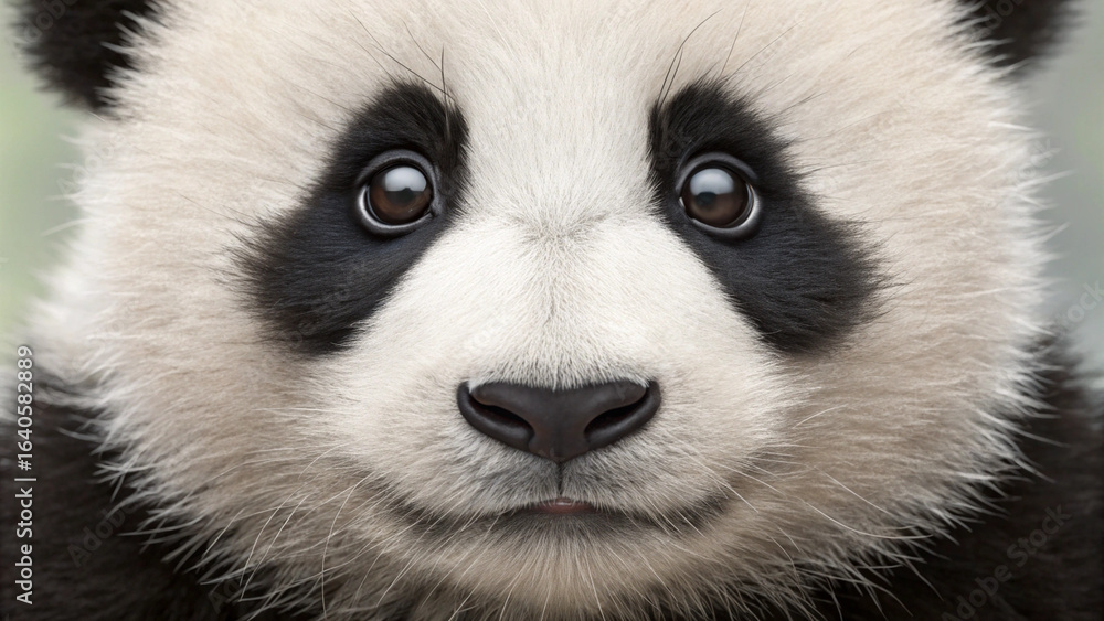 Fototapeta premium かわいいパンダの顔イメージ