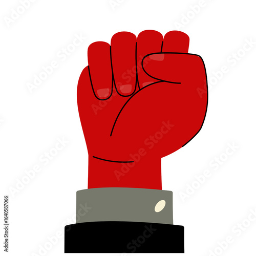 hand with red rubber glove