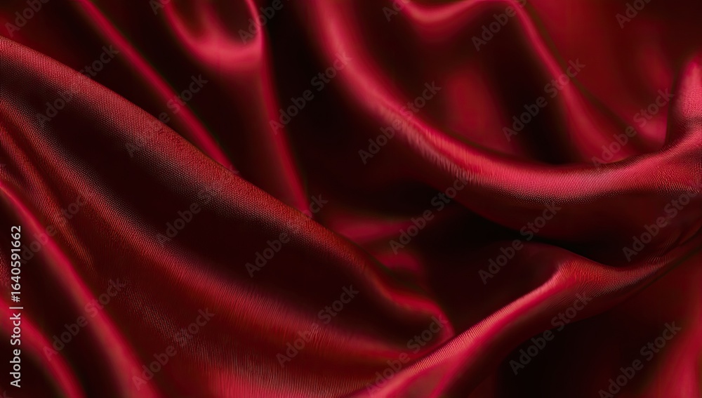 Fototapeta premium Deep crimson satin draped in soft folds