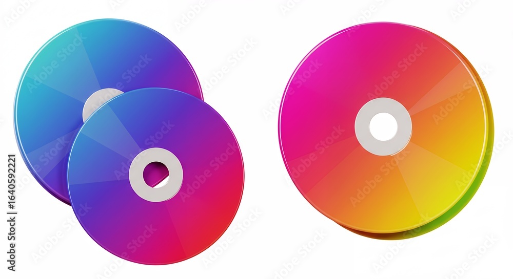 Colorful gradient discs on white background Colorful gradient discs on white background