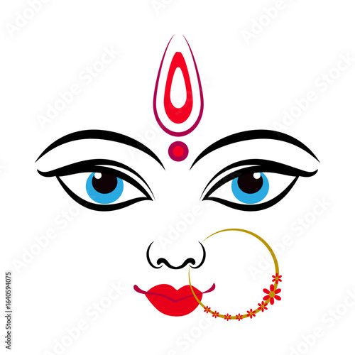 Goddess Durga Face Divine Feminine Representation