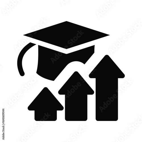 educational growth solid icon vector design good for web or mobile app