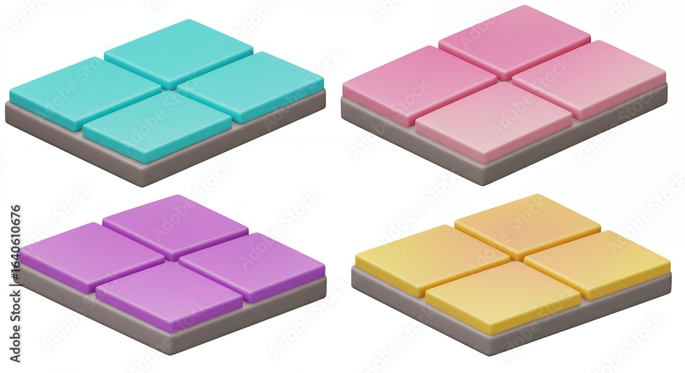 Fototapeta premium Colorful isometric paving stones