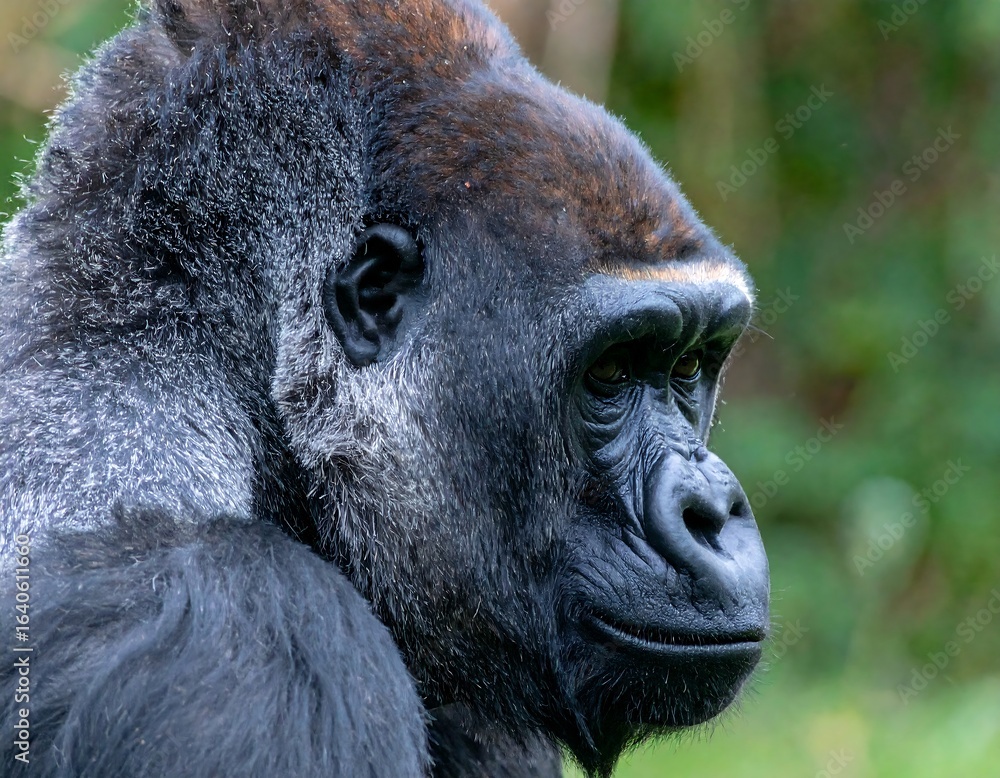 Obraz premium Close-up profile of a gorilla