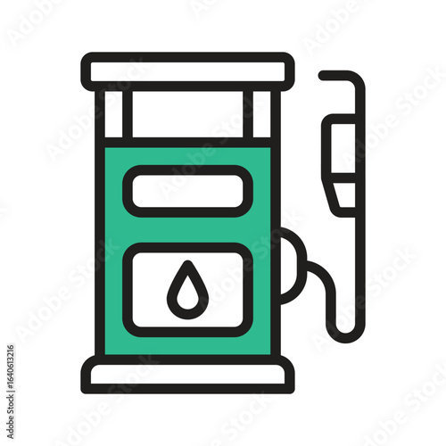 Grab this premium line style icon showing gas station