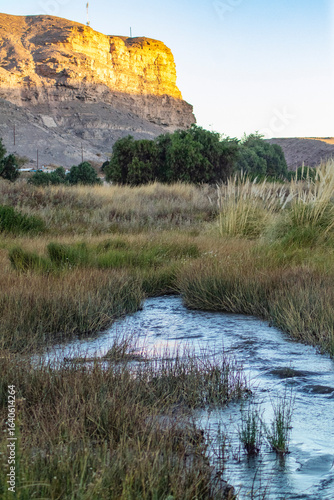 Loa River in the Lasana Valley, winding through the Atacama Desert