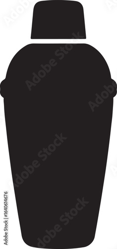 Silhouette of a cocktail shaker icon, symbolizing bartending, mixology, drinks preparation, and nightlife.