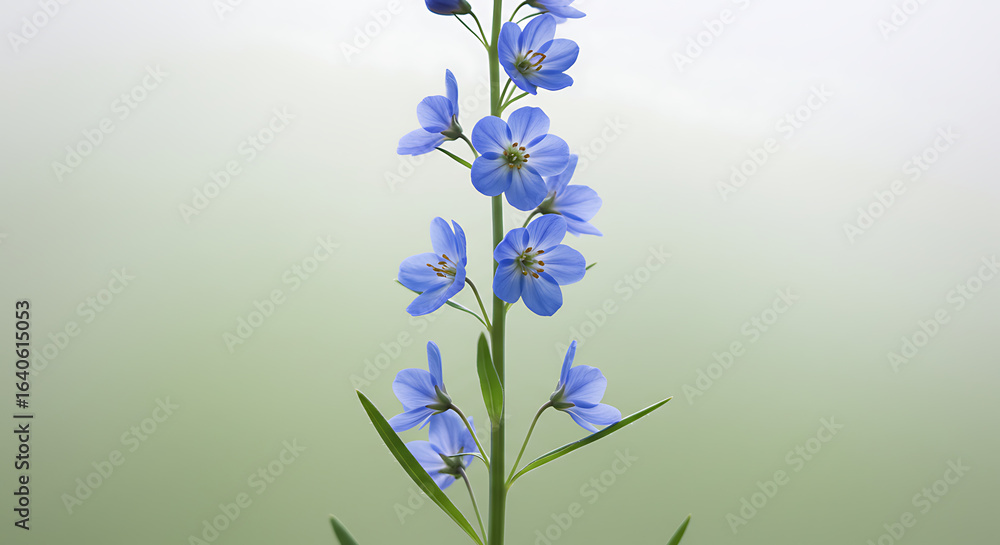 Obraz premium Vibrant blue forget-me-not flowers with green foliage