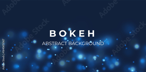 Blue bokeh light background. Sparkle effect with particles. Magic overlay dust. Glitter blur texture.