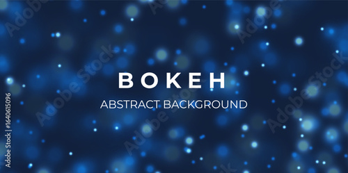 Blue bokeh light background. Sparkle effect with particles. Magic overlay dust. Glitter blur texture.