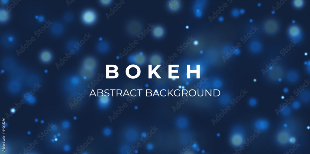 Obraz premium Blue bokeh light background. Sparkle effect with particles. Magic overlay dust. Glitter blur texture.