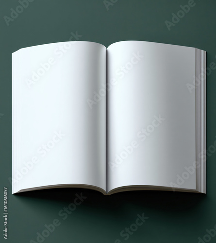 Blank Open Book Design Mockup Empty Pages Notebook Creative Minimalist Template Elegant Stationery Publication Writing Diary Study Office 