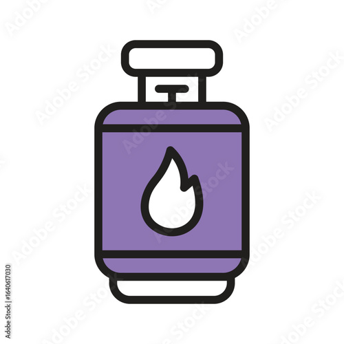 Easy to edit outline style icon showing gas cylinder