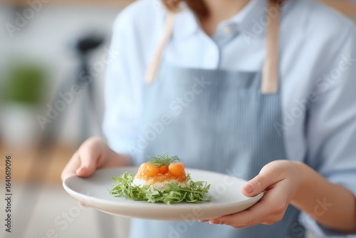 Wallpaper Mural Delicate dish presented on plate, vibrant colors, fresh ingredie Torontodigital.ca