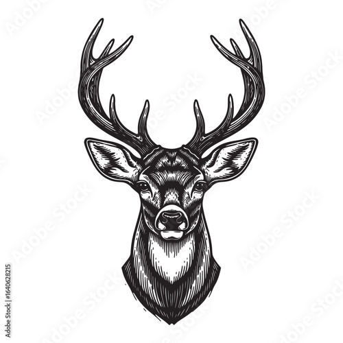deer head illustration perfect for branding, logos, and nature designs