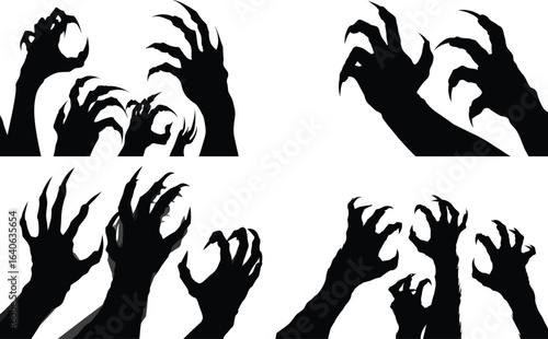 Spooky claw silhouette, reaching EPS