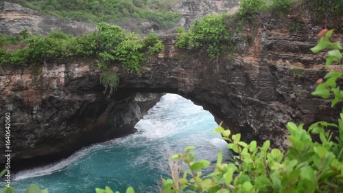 the beautiful view of Broken Beach in Nusa Penida
