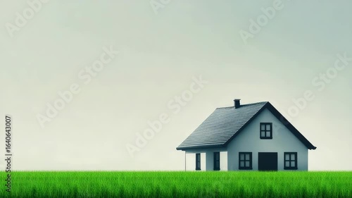 Wallpaper Mural Minimalist white house isolated against vast, clear sky Torontodigital.ca