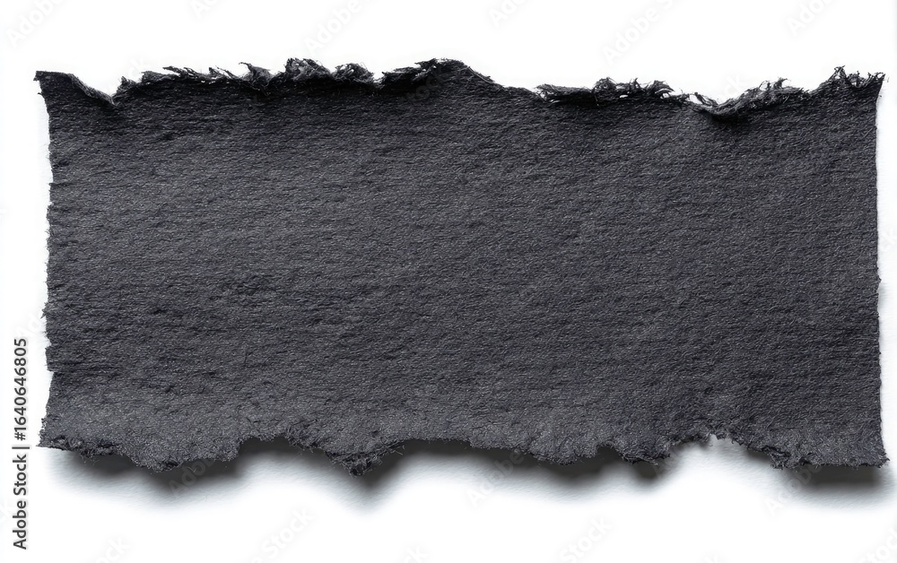 Torn Edge of Dark Gray Paper Isolated on White Background Texture Torn Edge of Dark Gray Paper Isolated on White Background Texture