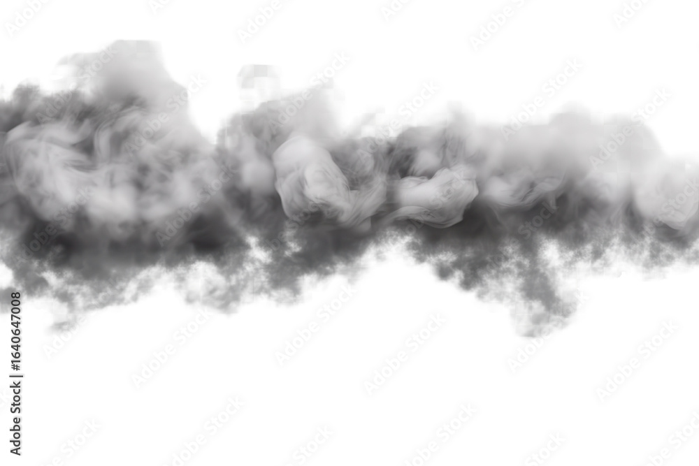 Naklejka premium Swirling white and gray smoke vapor creating dynamic shapes and patterns against a transparent background in a visually captivating display