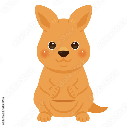 正面から見たカンガルーのイラスト