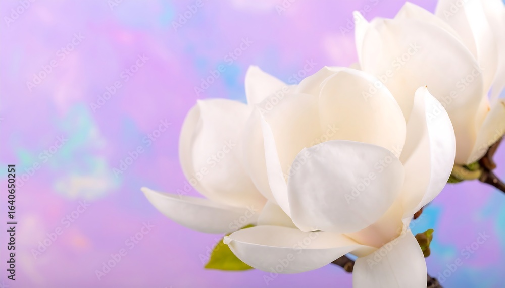 Fototapeta premium Close-up of two magnolia blossoms