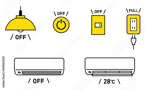 節電・省エネ対策のアイコンセット01
