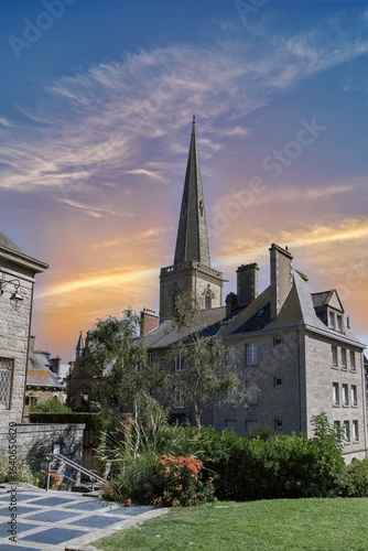 Saint-Malo, beautiful city in Brittany, the Saint-Vincent cathedral in the historic center
