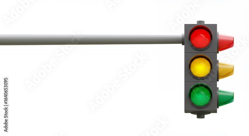 Traffic signal isolated on white background
