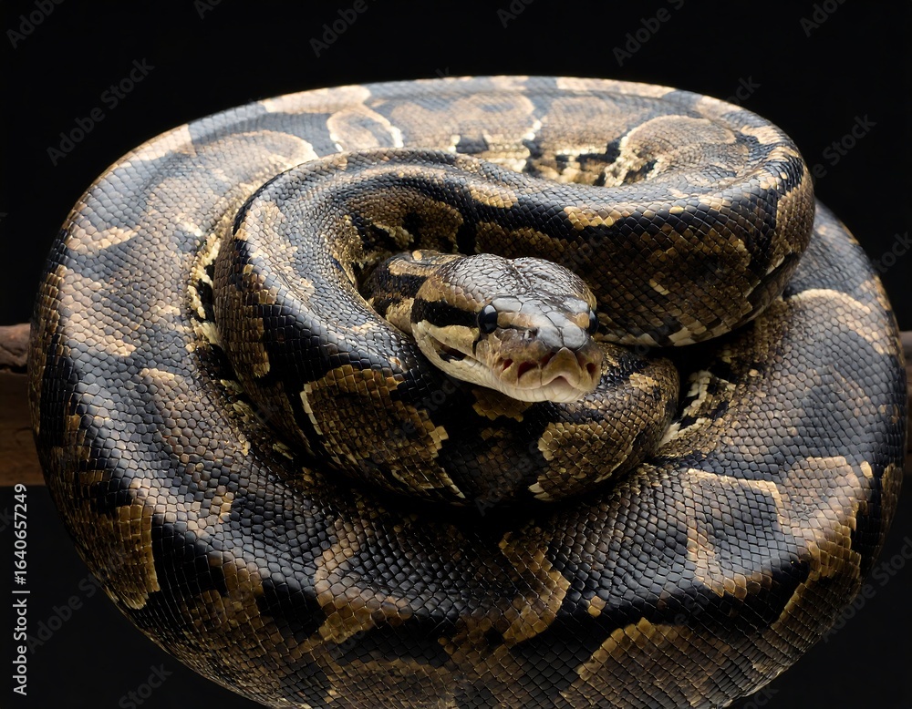 Obraz premium Close-up of a curled snake