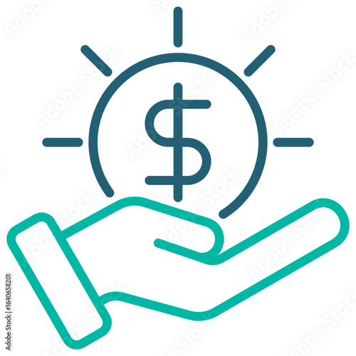 Wealth Creation Outline Blue Icon