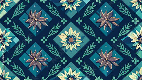 Indigo navy blue geometric traditional ethnic pattern Ikat seamless pattern border abstract design for fabric print cloth dress carpet curtains and sarong Aztec African Indian Indonesian